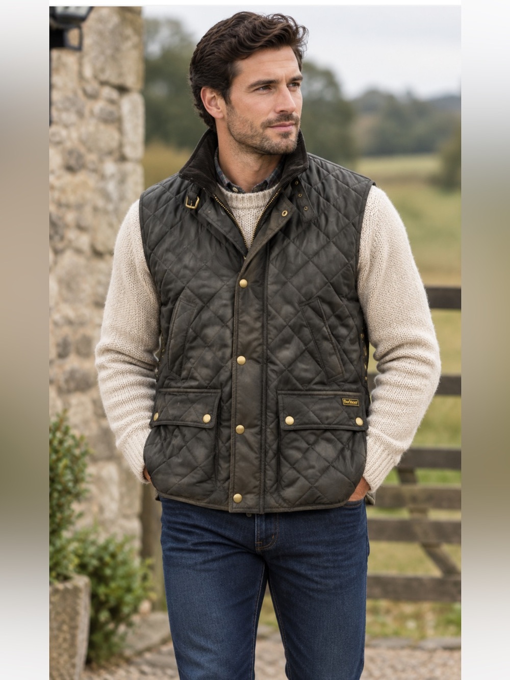 Polo Ralph Lauren Black Quilted Snap-Front Men's Vest